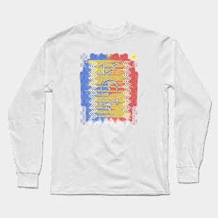 Philippine Flag / Baybayin word Panalo (Victory/Triumph) Long Sleeve T-Shirt